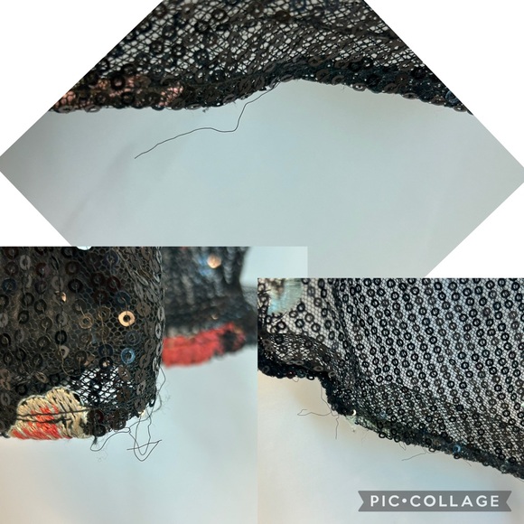 Alyce Paris Black Sequin floral flower embroidered maxi skirt evening formal 0 - Picture 12 of 13